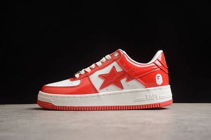 BAPE Bapesta 'Patent Leather White Red'