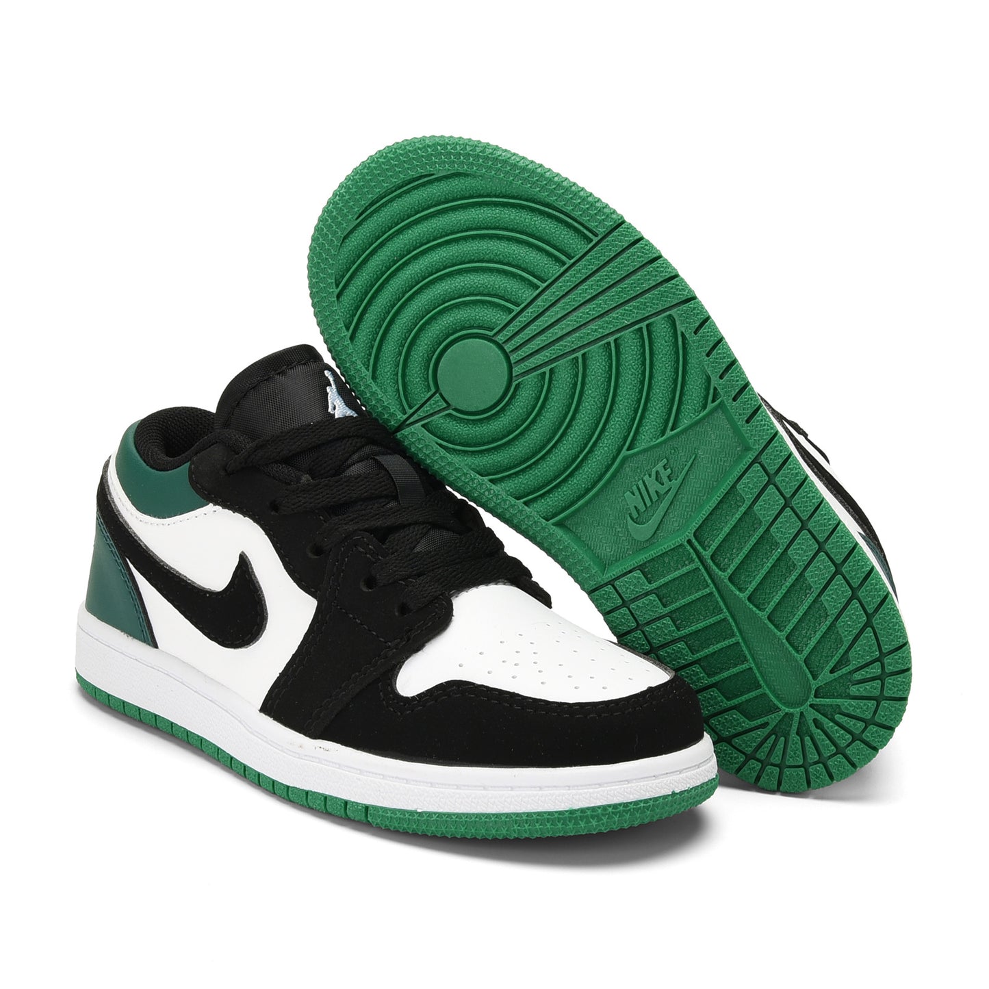 Kids Air Jordan 1 Low 'Black White Green'