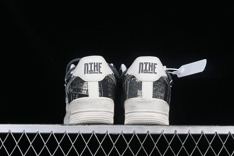 Air Force One Low Black Jeans/White-Grey