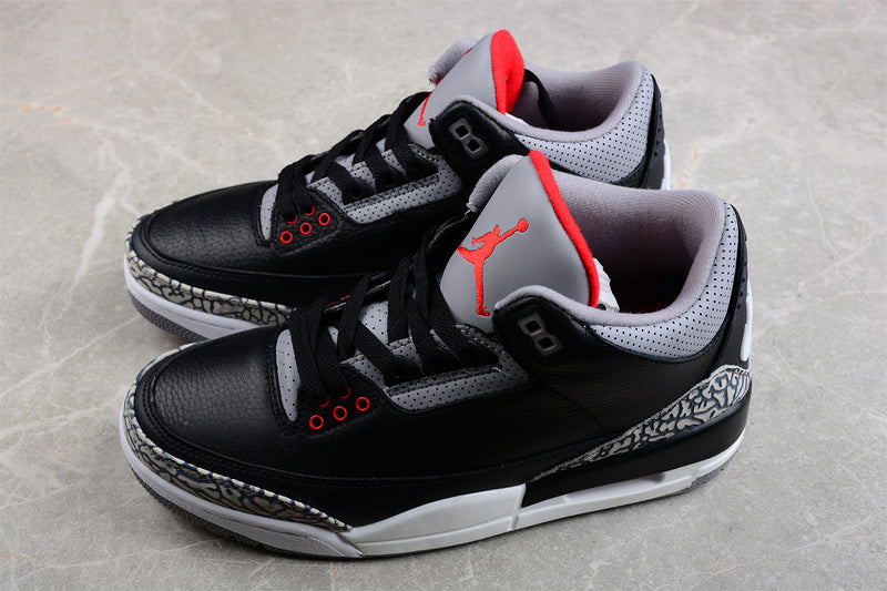 Air Jordan Retro 3 OG 20128 Black/Cement Grey-White-Red