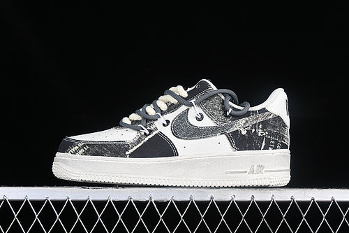 Air Force One Low Black Jeans/White-Grey