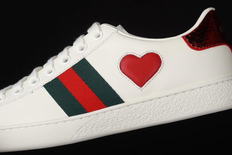 Gucci Ace 'Heart' White  Red