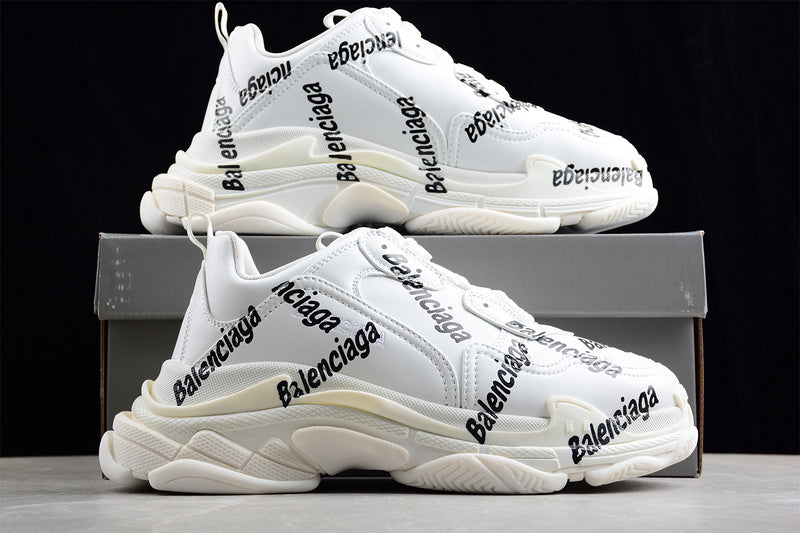 Balenciaga Triple S White 'Logotype Black'