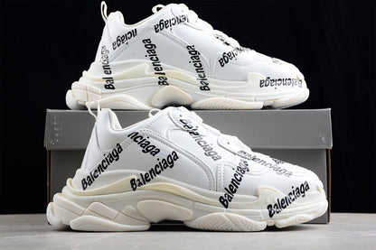 Balenciaga Triple S White 'Logotype Black'