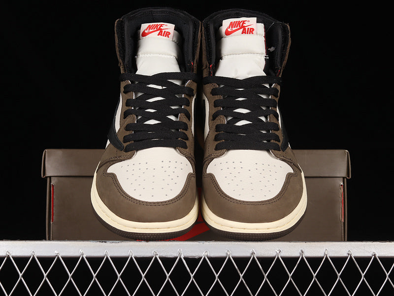 Air Jordan Retro 1 High X Travis Scott White/Brown-Black