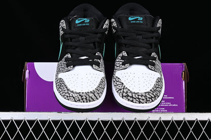 SB Dunk Low Pro Atmos Elephant Grey/Black/White-Clear Jade