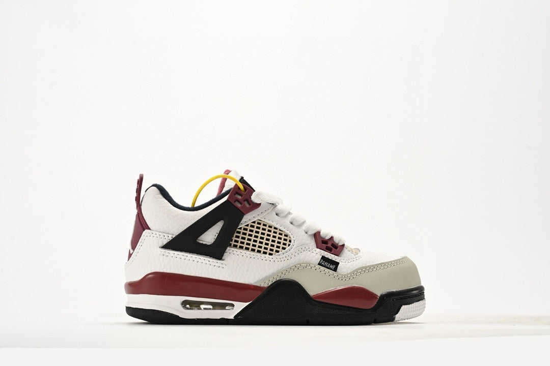 Kids Air Jordan Retro 4 'White and Burgundy'