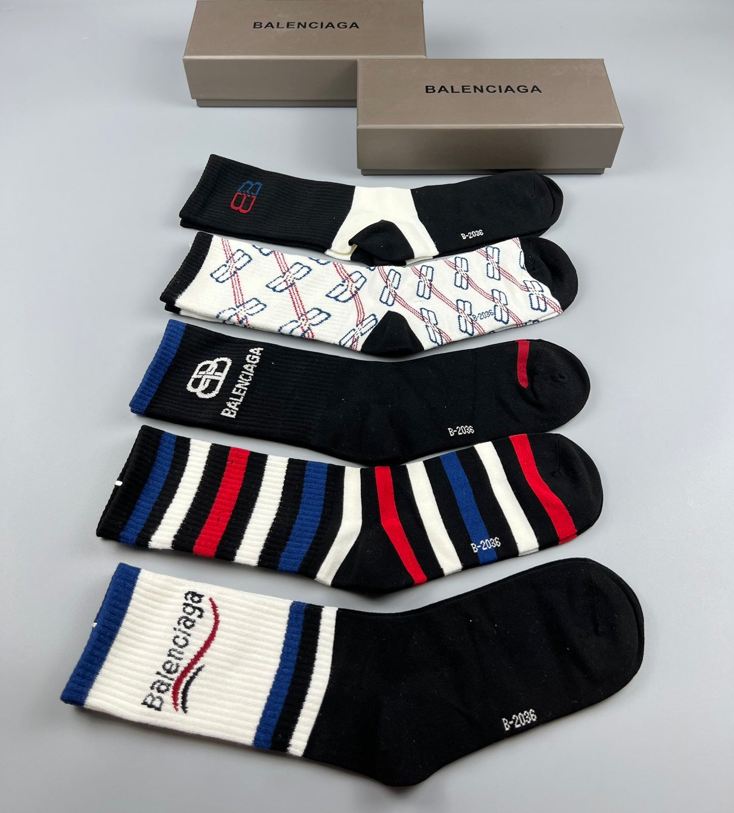 Balenciaga High Socks 5 Pack