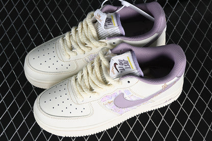 Air Force One Low Just Do It White /Purple