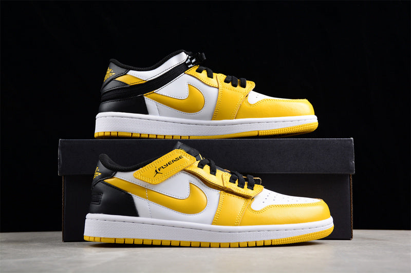 Air Jordan Retro 1 Low Flyease White/Yellow-Black