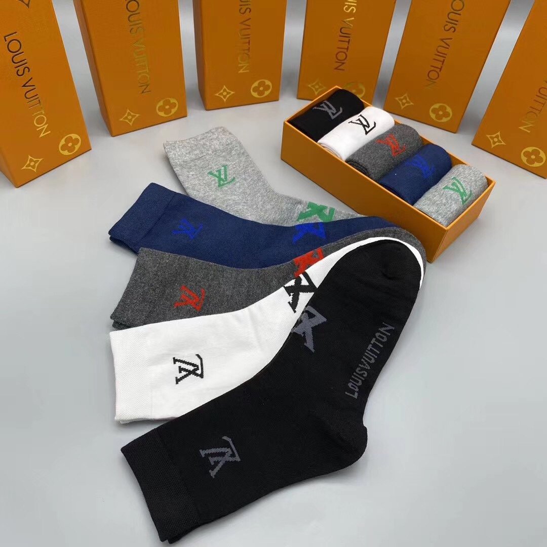 Louis Vuitton Mid Socks 5 Pack