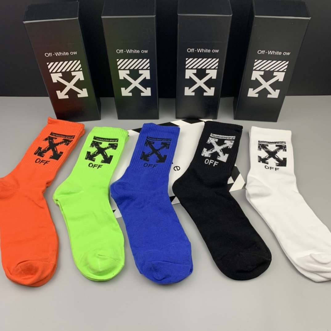 Off White High Socks 5 Pack