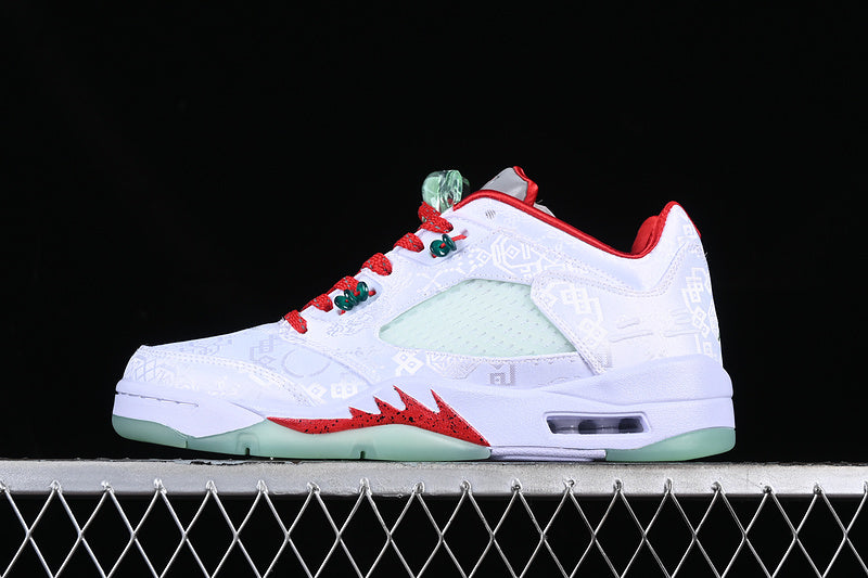 Air Jordan Retro 5 Low Clot White/Green/Red-Grey Special Edition