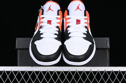 Air Jordan Retro 1 Low Flaming Swoosh/White/Black-Red-Orange