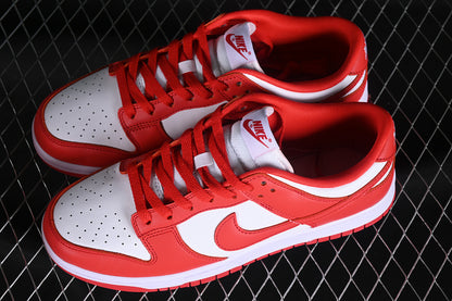 SB Dunk Low White/University-Red