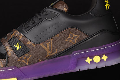 Louis Vuitton Trainer Low #54 Signature Black  Purple Brown