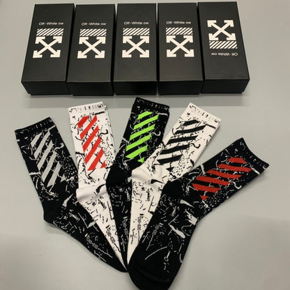 Off White High Socks5 Pack