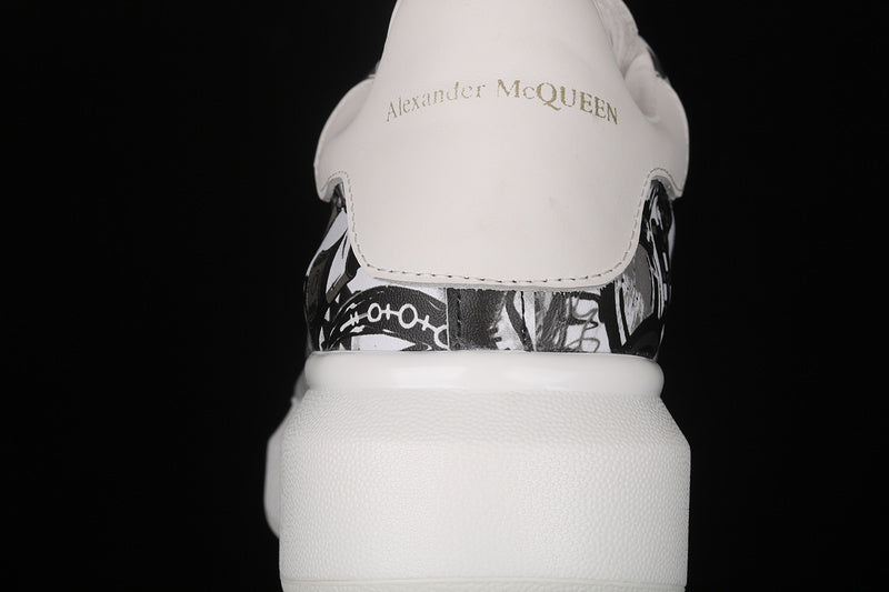 Alexander McQueen Sole White-Graffiti Black White