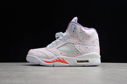 Air Jordan Retro 5 GS Easter White/Laser Crimson/Voltage Purple