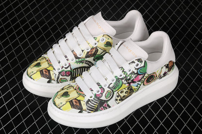 Alexander McQueen Sole White-Graffiti Multi-Color