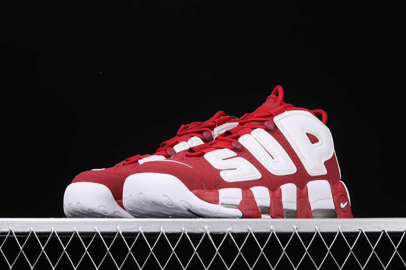 Air More Uptempo X Supreme Varsity Red-White