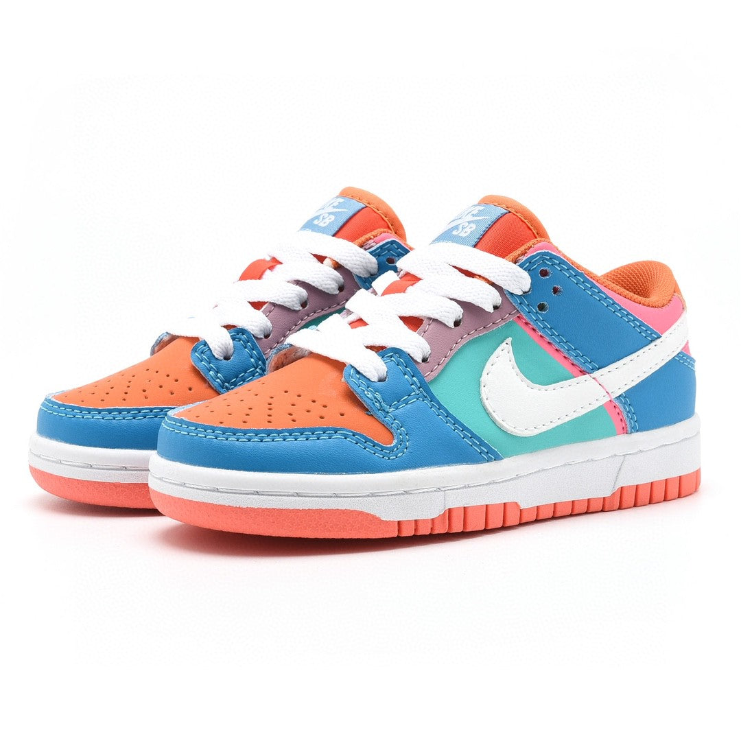 Kids Nike Dunk Low Orange Multi- Color