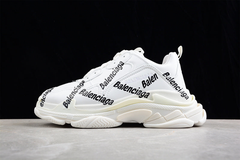 Balenciaga Triple S White 'Logotype Black'