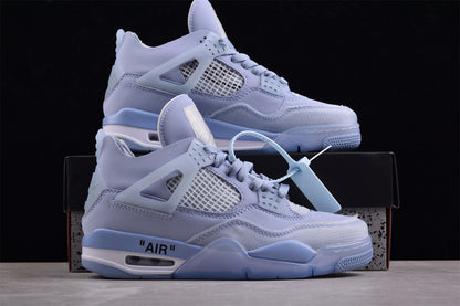 Air Jordan Retro 4 X Off White Cream Sail Ow Blue-White