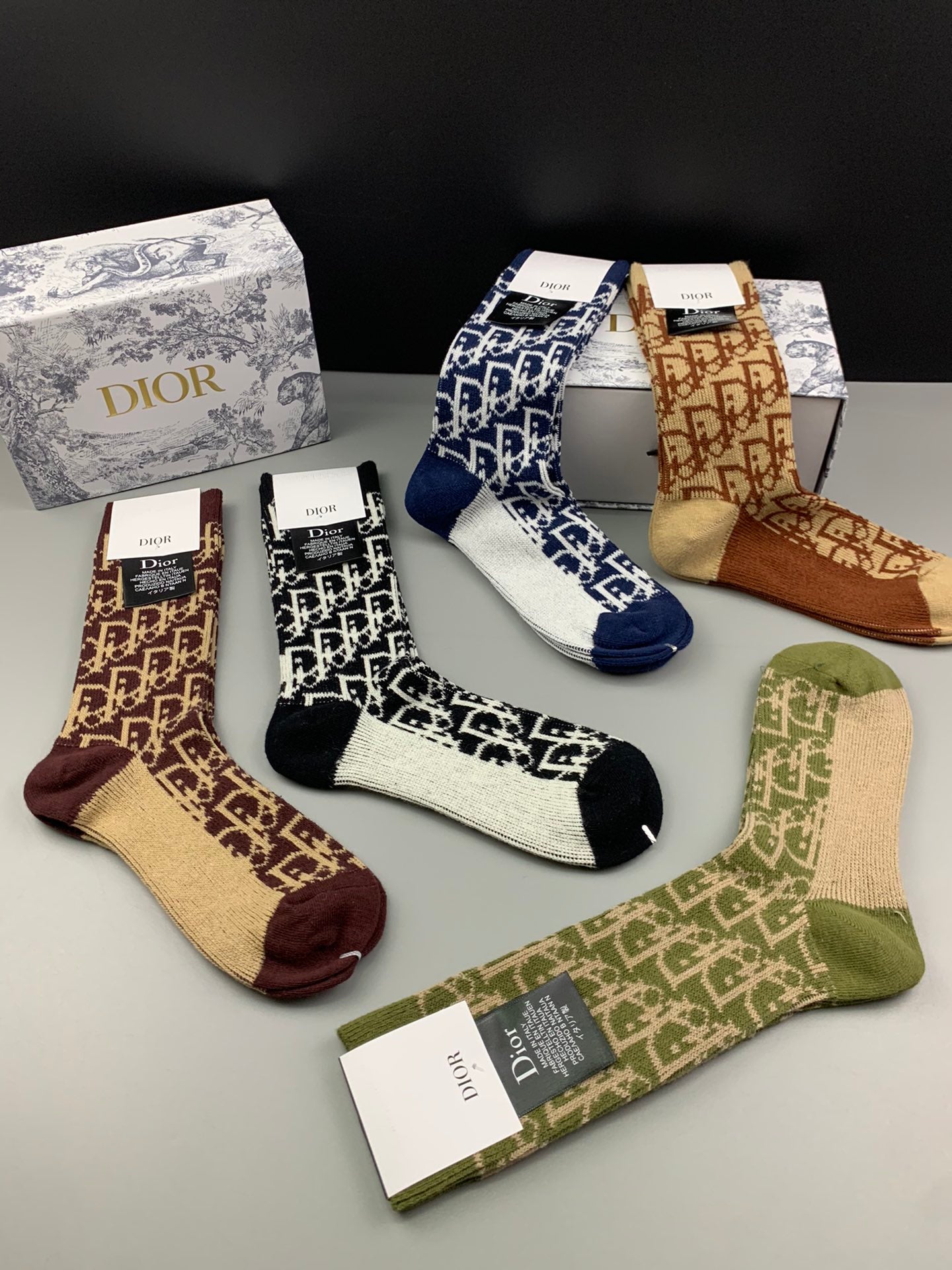 Christian Dior High Socks 5 Pack