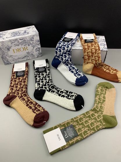 Christian Dior High Socks 5 Pack