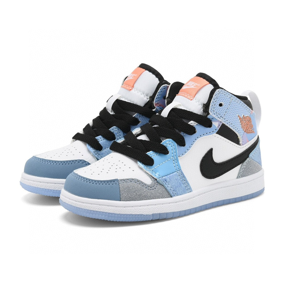 Kids Air Jordan 1 High  'White Triple Baby Blue'