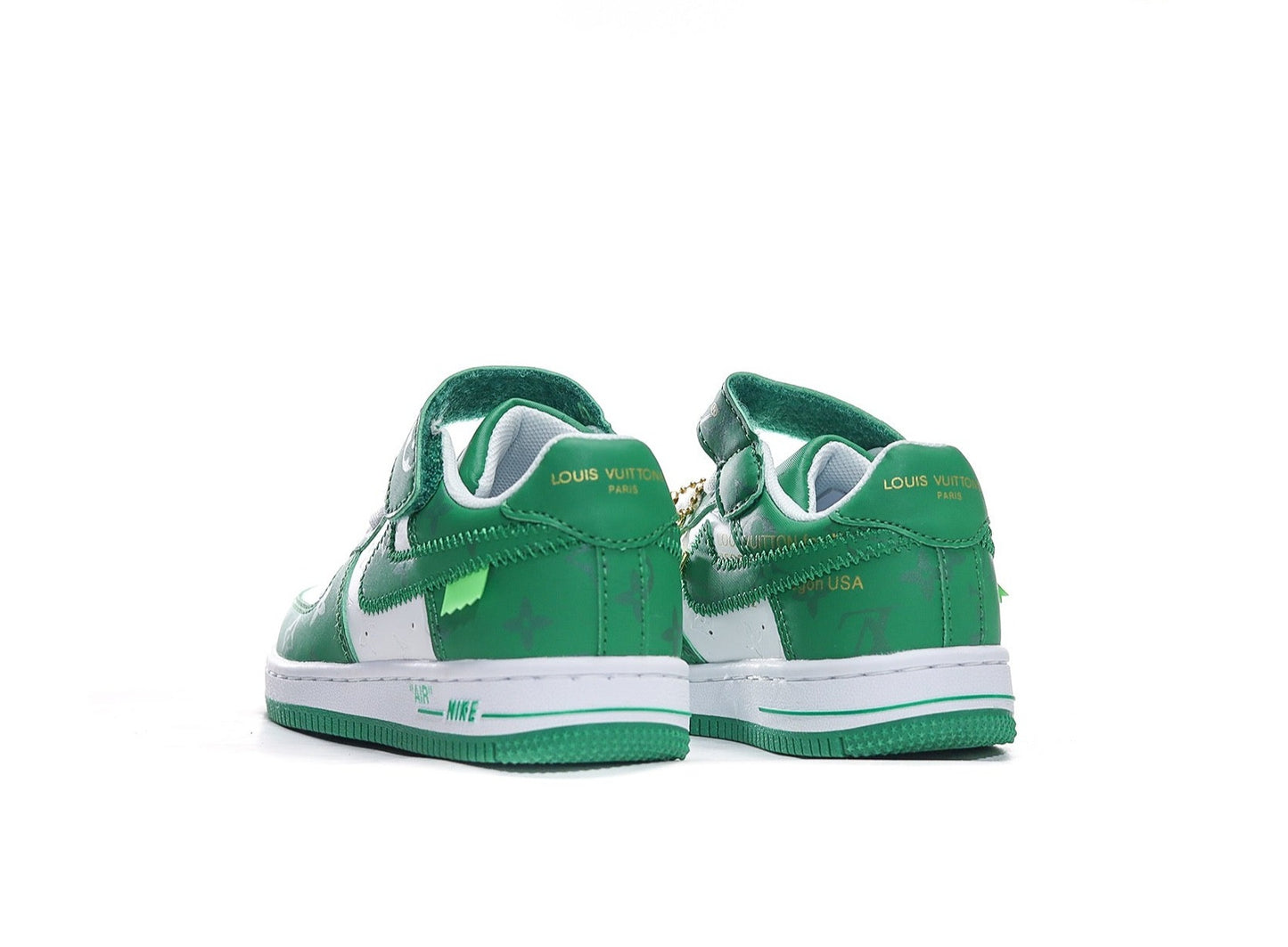 Kids Nike Air Force One X Louis Vuitton White Green