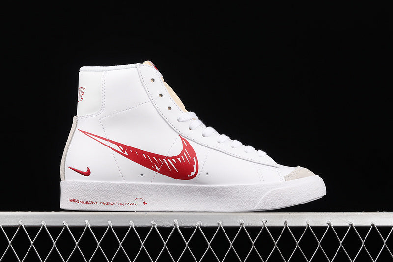 NK Blazer MID Zoom 77 Scribble White/Red-Sail