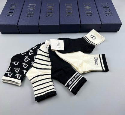 Christian Dior Mid Socks 5 Pack