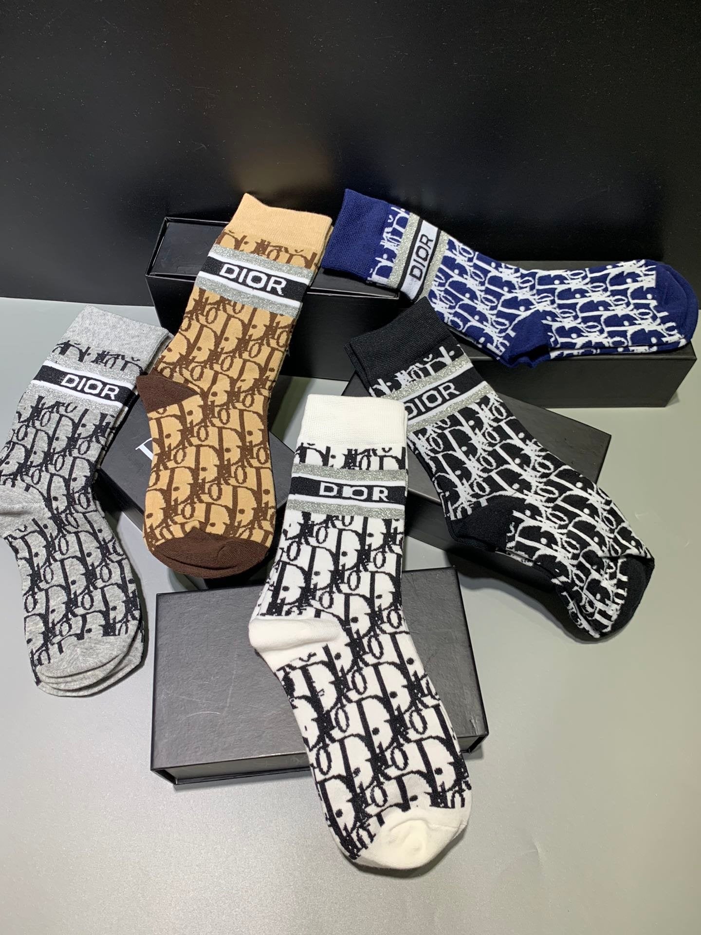 Christian Dior High Socks 5 Pack