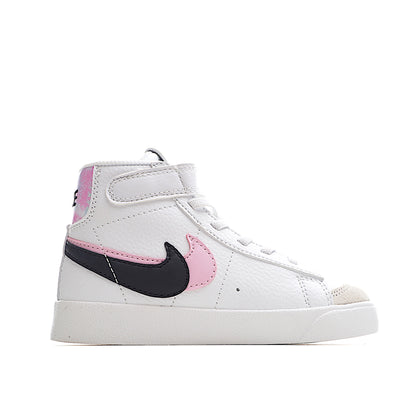 Kids Nike Blazer Mid White Black-Pink