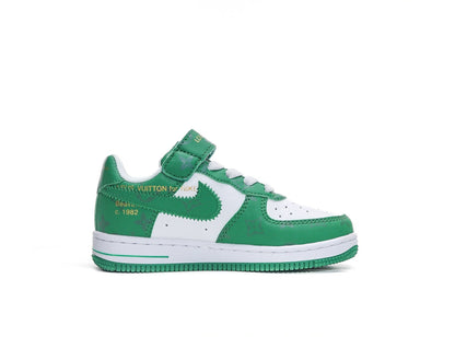 Kids Nike Air Force One X Louis Vuitton White Green