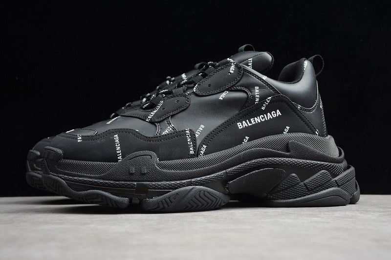 Balenciaga Triple S Black Logo White