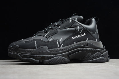 Balenciaga Triple S Black Logo White