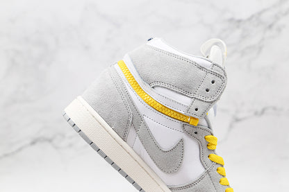 Air Jordan Retro 1 High Switch 2 In 1 White/Light Smoke Grey-Tour Yellow