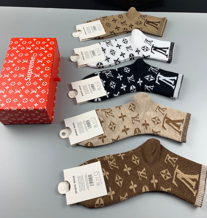 Louis Vuitton Mid Socks 5 Pack