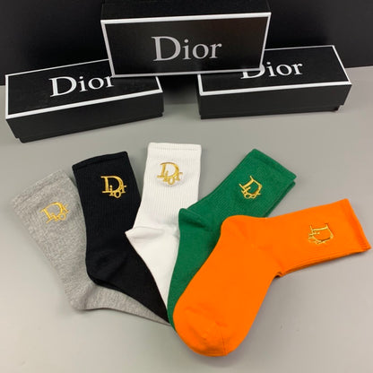 Christian Dior High Socks 5 Pack