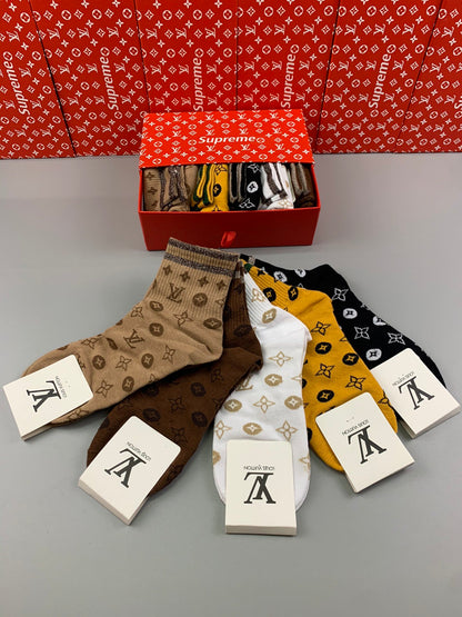 Louis Vuitton Mid Socks 5 Pack