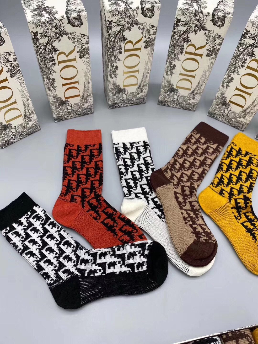 Christian Dior High Socks 5 Pack